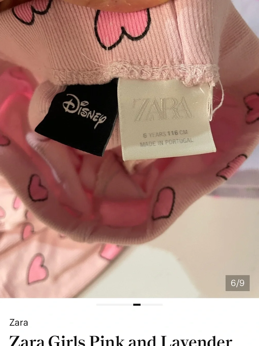 Zara Girls Pink & Cream Heart Print Leggings Multipack